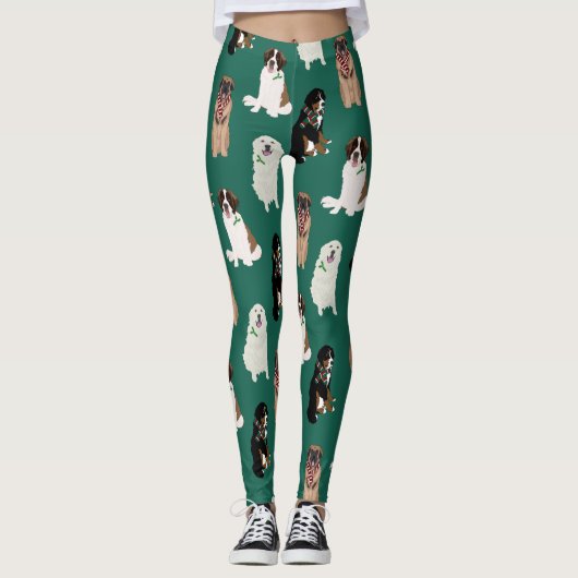 Holiday Kerstmis Grote Honden Leggings (Voorkant)