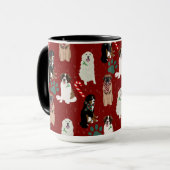 Holiday Kerstmis Grote Honden Mok (Voorkant links)