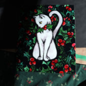 Holiday Kerstmis Holly White Cat Poster