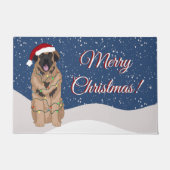 Holiday Kerstmis Leonberger Deurmat (Voorkant)