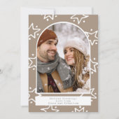 Holiday Kerstster Pattern Foto gepersonaliseerd Feestdagenkaart (Voorkant)