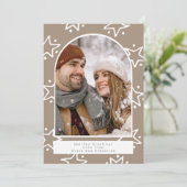 Holiday Kerstster Pattern Foto gepersonaliseerd Feestdagenkaart (Staand voorkant)