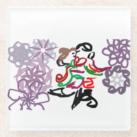 Holiday Kiss  Glazen Onderzetter (Voorkant)