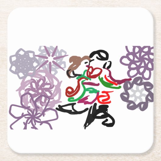 Holiday Kiss  Kartonnen Onderzetters (Voorkant)