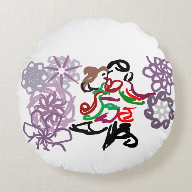 Holiday Kiss  Rond Kussen (Voorkant)