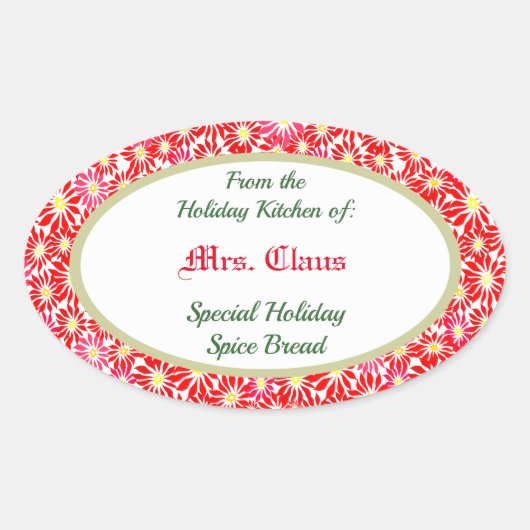 Holiday Kitchen met Poinsettia Baking Sticker (Voorkant)