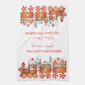 Holiday kitchen towel candy cane express theedoek (Verticaal)