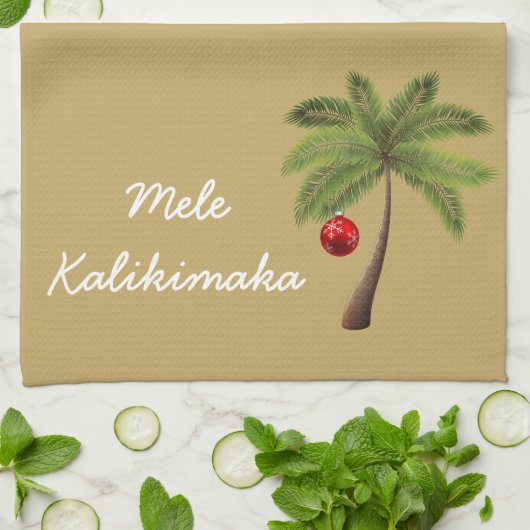 Holiday Kitchen Towel-Mele Kalikimaka Theedoek (Gevouwen)