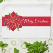 Holiday Kitchen Towel-Poinsettia Theedoek (Gevouwen)
