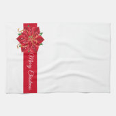 Holiday Kitchen Towel-Poinsettia Theedoek (Horizontaal)
