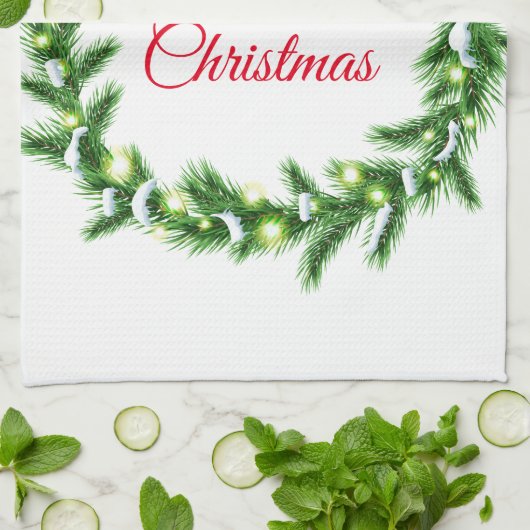 Holiday Kitchen Towel-Wreath Theedoek (Gevouwen)