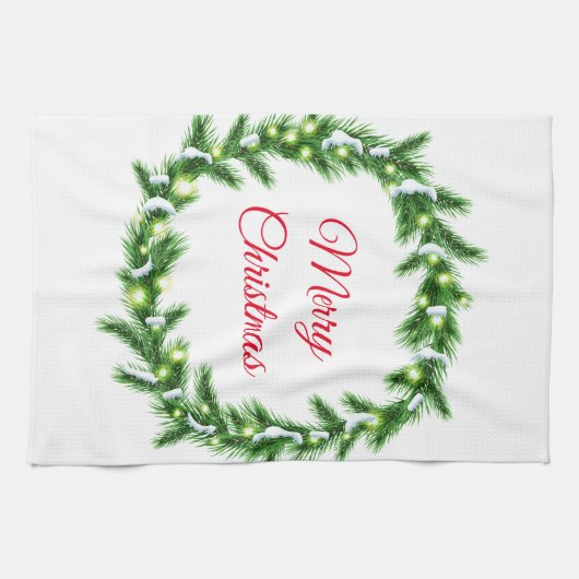 Holiday Kitchen Towel-Wreath Theedoek (Horizontaal)