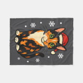 Holiday Kitten Cute Christmas Cat Design Uni  Fleece Deken (Voorkant (Horizontaal))