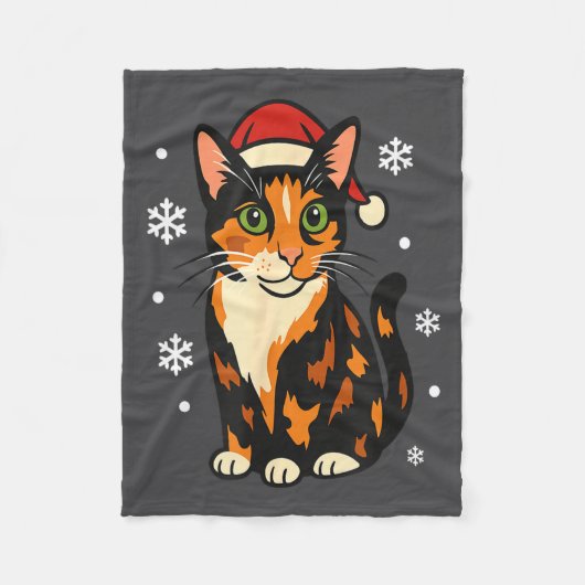 Holiday Kitten Cute Christmas Cat Design Uni  Fleece Deken (Voorkant)