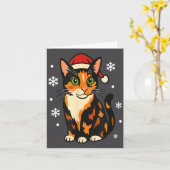 Holiday Kitten Cute Christmas Cat Design Uni  Kaart (Gele Bloem)