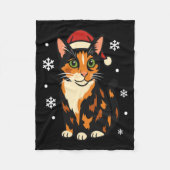 Holiday Kitten Cute Christmas Cat Design Uni Long Fleece Deken (Voorkant)