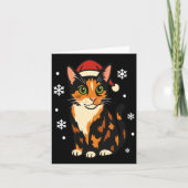 Holiday Kitten Cute Christmas Cat Design Uni Long  Kaart (Voorkant)