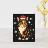 Holiday Kitten Cute Christmas Cat Design Uni Long  Kaart (Gele Bloem)
