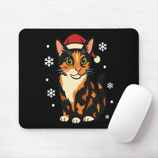 Holiday Kitten Cute Christmas Cat Design Uni Long Muismat (Met muis)
