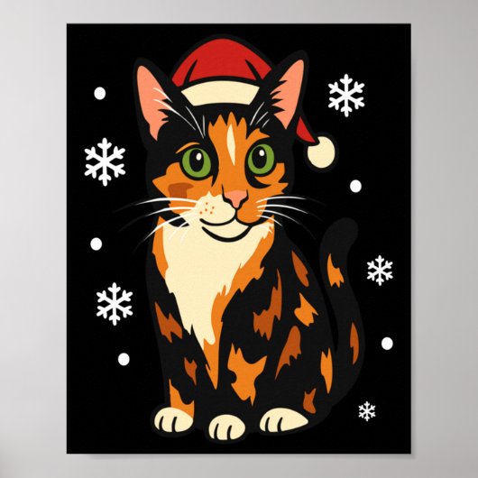 Holiday Kitten Cute Christmas Cat Design Uni Long Poster (Voorkant)