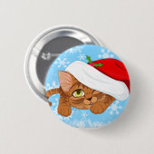 Holiday Kitten Ronde Button 5,7 Cm (Voorkant /achterkant)