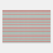 Holiday Knitted Sweater Stripes (red and green) Inpakpapier Vel (Voorkant)