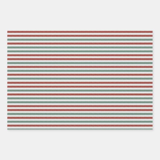 Holiday Knitted Sweater Stripes (red and green) Inpakpapier Vel (Voorkant)