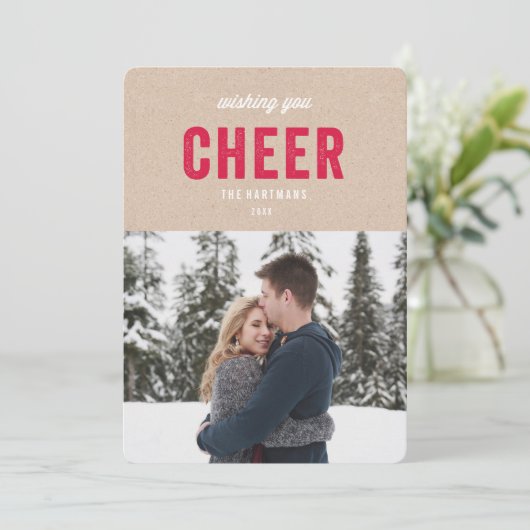 Holiday Kraft Feestdagenkaart (Staand voorkant)