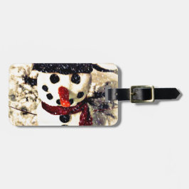 Holiday Laat het Schattig Snowman sneeuwen Bagagelabel