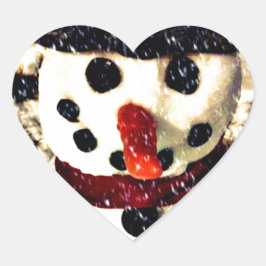 Holiday Laat het Schattig Snowman sneeuwen Hart Sticker