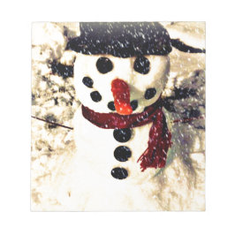 Holiday Laat het Schattig Snowman sneeuwen Notitieblok