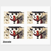 Holiday Laat het Schattig Snowman sneeuwen Rechthoekige Sticker (Vel)