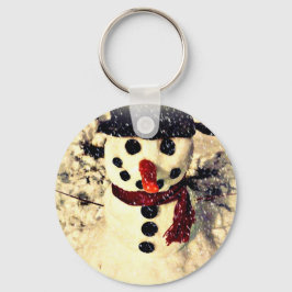 Holiday Laat het Schattig Snowman sneeuwen Sleutelhanger