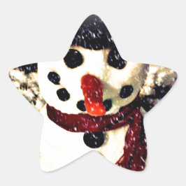 Holiday Laat het Schattig Snowman sneeuwen Ster Sticker