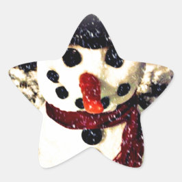 Holiday Laat het Schattig Snowman sneeuwen Ster Sticker