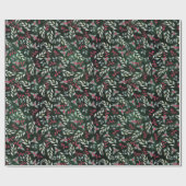 Holiday Land Holly Berries Kerstmis Cadeaupapier (Vlak)