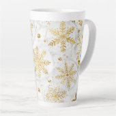 Holiday latte cup in gold and white latte mok (Rechterhoek)