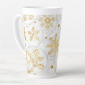 Holiday latte cup in gold and white latte mok (Linkerhoek)