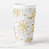 Holiday latte cup in gold and white latte mok (Voorkant)