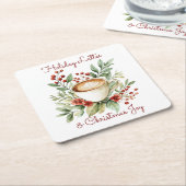 Holiday Lattes en Christmas Joy  Kartonnen Onderzetters (Schuin)