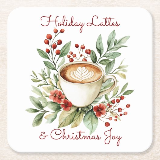 Holiday Lattes en Christmas Joy Kartonnen Onderzetters (Voorkant)