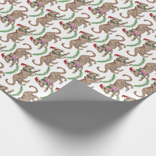 Holiday Leopard Parade Cadeaupapier (Hoek)