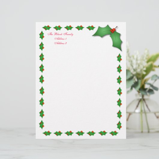 Holiday Letterhead Briefhoofd Ontwerp (Staand voorkant)