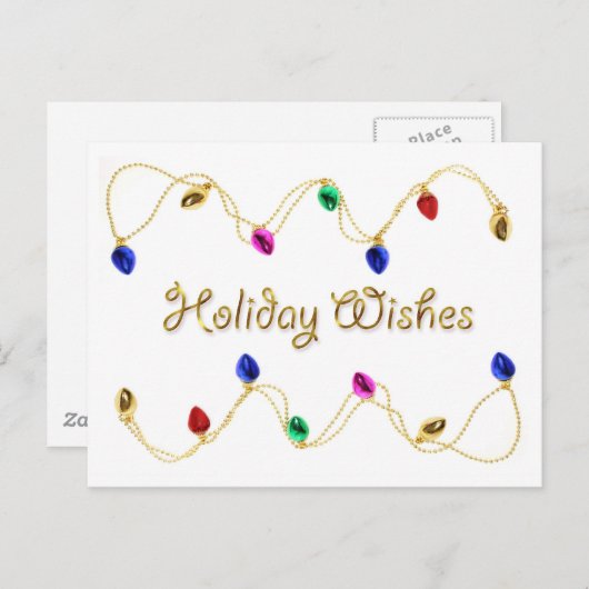 Holiday Light Border Briefkaart (Voorkant / Achterkant)