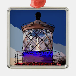 HOLIDAY LIGHTHOUSE METALEN ORNAMENT
