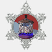 HOLIDAY LIGHTHOUSE TIN SNEEUWVLOK ORNAMENT (Voorkant)