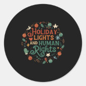 Holiday Lights And Human Rights  Ronde Sticker (Voorkant)