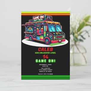 Holiday Lights Gaming Bus Truck Birthday Party Kaart
