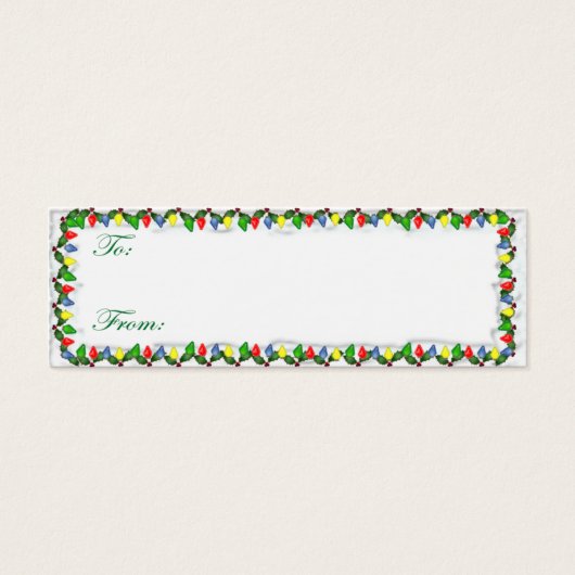 Holiday Lights Kerst Label Kaart (Voorkant)