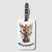 Holiday Lights Moose Bagagelabel (Voorkant (verticaal))